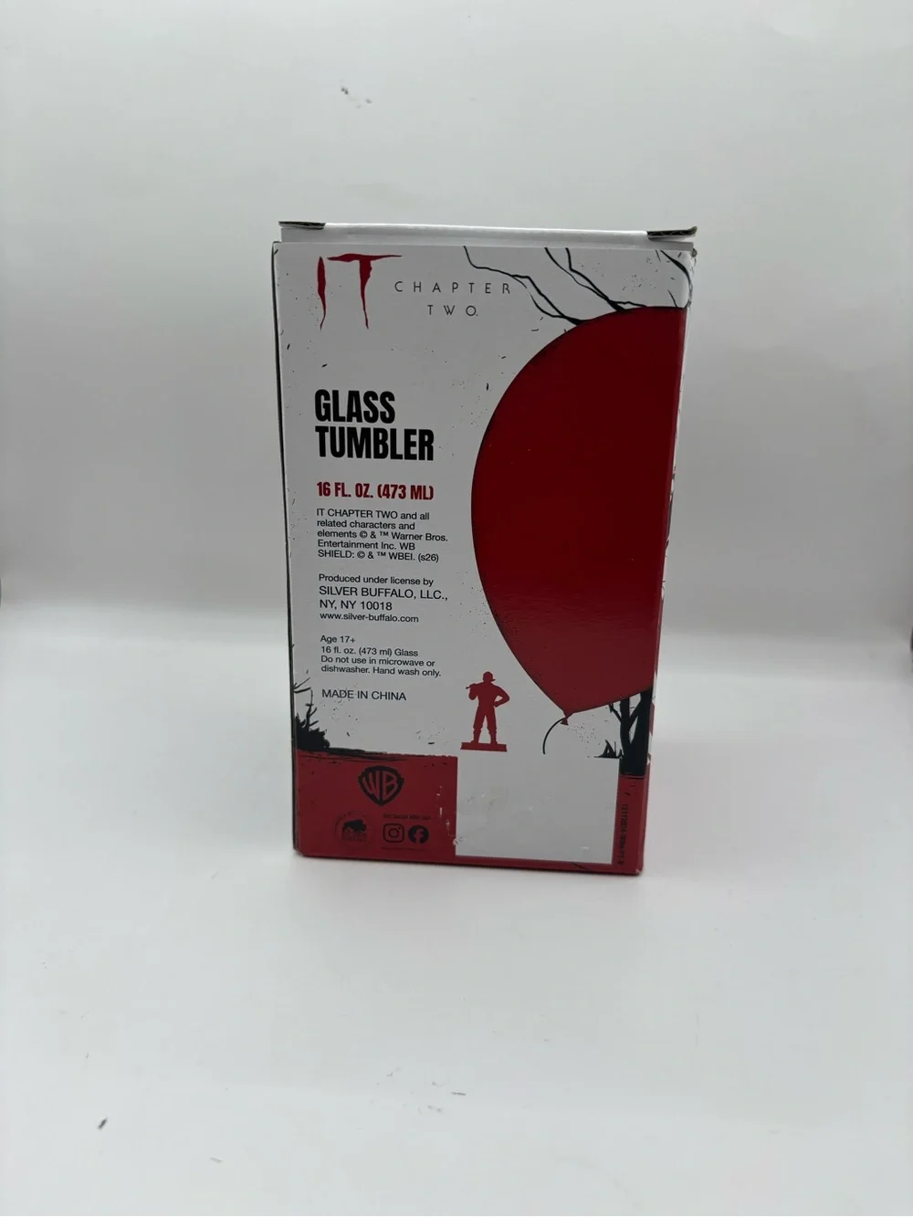 Official IT Chapter Two 16 oz glass tumbler by Silver Buffalo.